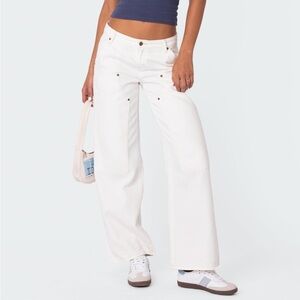 Edikted White Carpenter Jeans